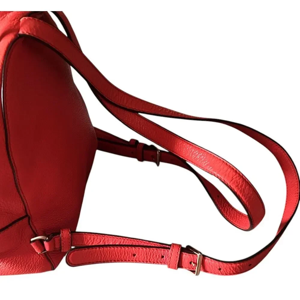 Kate Spade Jackson Pebbled Leather Stoplight Red Medium Backpack